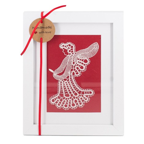 LACE PICTURE ANGEL, handmade lace picture, lace angel