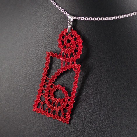lace pattern, handmade pendant