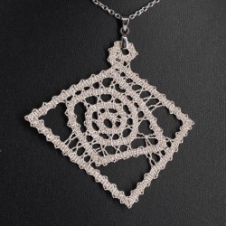 ročno izdelana ogrlica, vzorec za nakit iz klekljane čipke