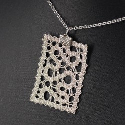 ročno izdelana ogrlica, vzorec za nakit iz klekljane čipke