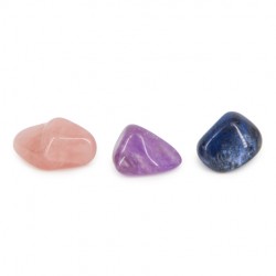 SET CRYSTALS AGAINST STRESS amethyst, black turmaline, rose quartz