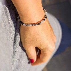 Črni turmalin kamena strela zapestnica, turmalin kvarc