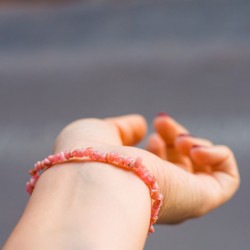 Rhodochrosite chip bracelet natural gemstone jewelry