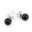 mini earrings with semi-precious stones, onyx