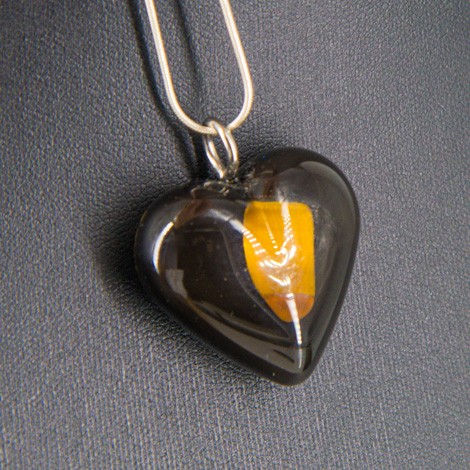 ORGONITE NECKLACE, TIGER EYE, heart shaped