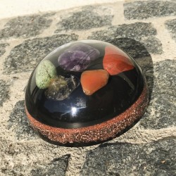 orgonite, orgonite hemisphere, seven chakras, orgonite energy