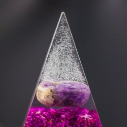 Amethyst crystal, orgonite, pyramid, energetic