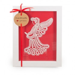 LACE PICTURE ANGEL, handmade lace picture, lace angel