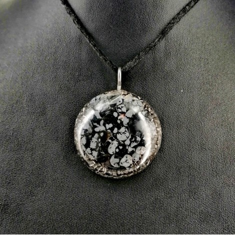 snežni obsidian orgonit ogrlica, osebna zaščita, zaščita pred sevanjem, 5g