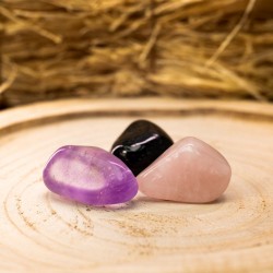 protection crystals, SET CRYSTALS FOR HOME PROTECTION, rosequartz, black turmaline, amethyst