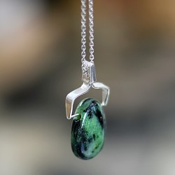 obesek za ogrlice s kristalom zoisit, srebrna verižica