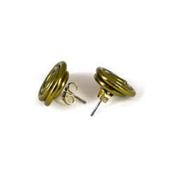 mini wire earrings, golden brown earrings