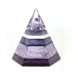 amethyst orgonite hexagonal pyramide, crytsal shop, positive energy, orgonic energy