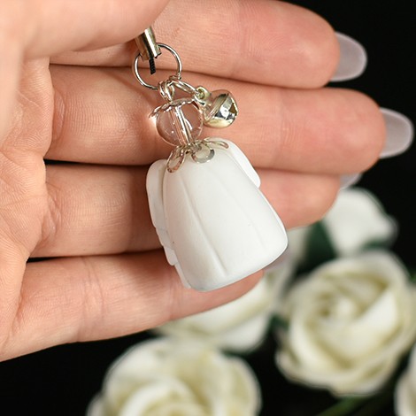 angel guardian pendant, clear quartz energy crystal, pendant for keys, pendant for phones, crystal shop