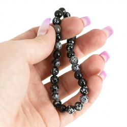 kristal obsidian, energijska zapestnica, kristal za zaščito, nakit s kristali, trgovina s kristali, zapesntica 4mm
