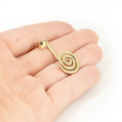 pendant holder, golden spiral, crystal shop