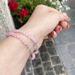 rose quartz, unique jewelrly, hand made jewelrly, energy bracelet