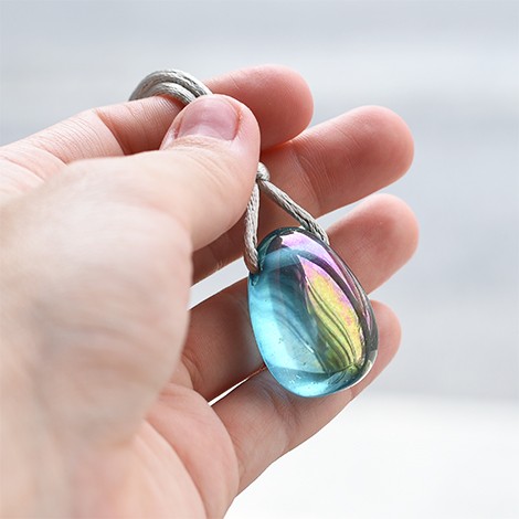aqua aura energy necklace, crystal shop