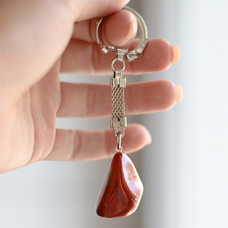 red jasper crystal keychain, crystal shop