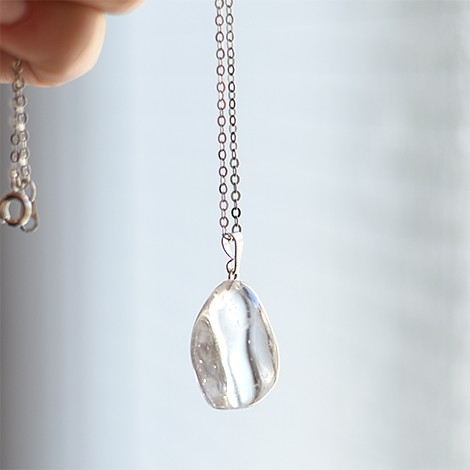 clear quartz energy pendant, energy necklace, crystal pendant