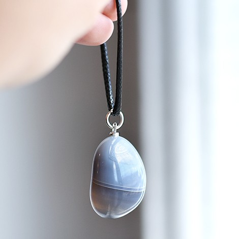 grey agate, crystal necklace pendant, crystal shop