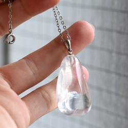 girasol quartz necklace pendant, energy jewerly