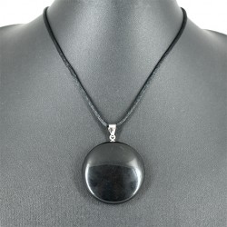 obsidian mirror necklace pendant, crystal shop