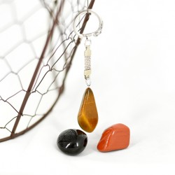 SET CRYSTALS FOR CAR PROTECTION, tiger eye, red jasper, black turmaline