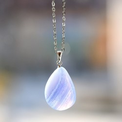 blue chalcedony energy crystal pendant, energy jewerly, crystal shop