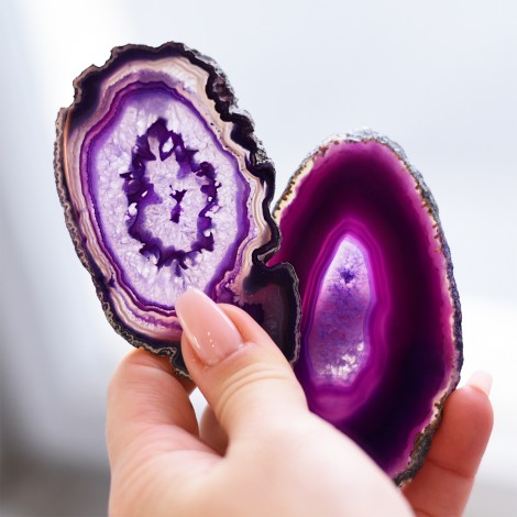 purple agate slice, decoartive crystal, purple agate