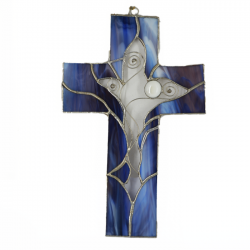 STAINED GLASS CROSS purple