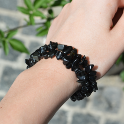 obsidian čips zapestnica, nakit iz obsidiana
