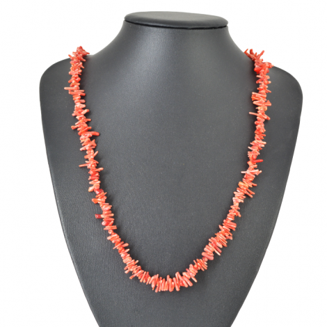 korala ogrlica, čips ogrlica nakit iz rdeče korale