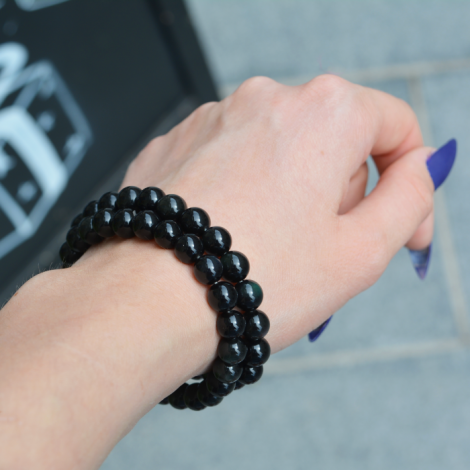 obsidian zapestnica, energijski nakit, celjenje čustvenih ran