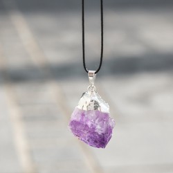 amethyst necklace, amethyst crystal, crystal necklace