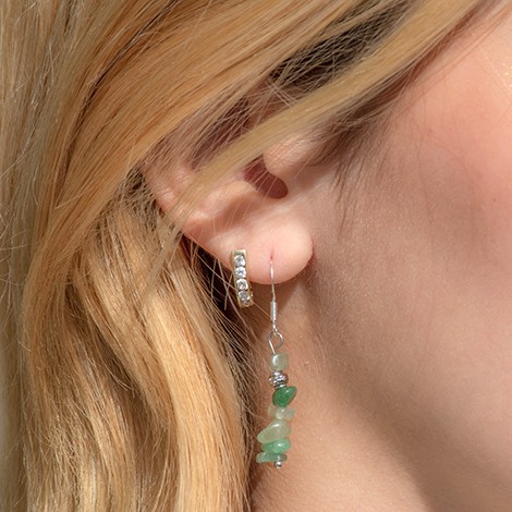 green aventurine, green aventurine earrings, crystal for luck, crystal earrings