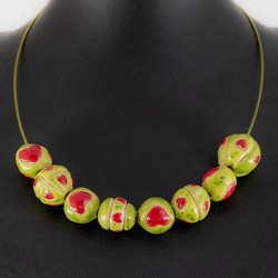 keramična ogrlica, nakit iz keramike, unikat, ročno delo