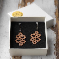 čipka, klekljan nakit, uhani iz čipke, slovenska čipka, nakit iz čipke, ročno delo