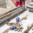 lapis lazuli, key ring, crystal key ring, communication crystal
