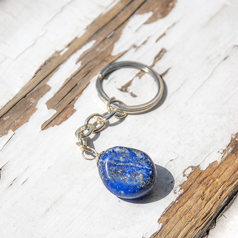 lapis lazuli, key ring, crystal key ring, communication crystal