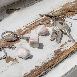 pink Botswana agate, Botswana agate, crystal key ring, protection crystal, grounding crystal
