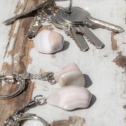 pink Botswana agate, Botswana agate, crystal key ring, protection crystal, grounding crystal