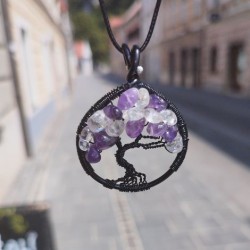 ametist in kamena strela, drevo življenja, trgovina s kristali