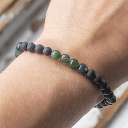 mahovni ahat, oniks, zapestnica s kristali, energijski nakit, kristal za zaščito, kristali proti jezi, kristali za umirjanje