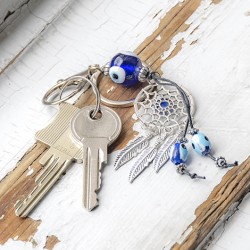 evil eye, dream catcher, key ring, evil eye key ring, dream catcher key ring