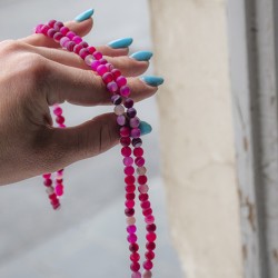 pink agate, agate, crystals beads, pink agate beads, crystals pearl beads