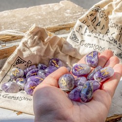 amethyst, amethyst crystal, runes, crystal runes, runes set, Nordic runes, amethyst runes