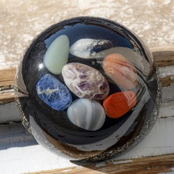 orgonite, orgonite hemisphere, energy crystals, crystals for seven chakras, cleansing crystals