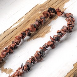 mahagoni obsidian, obsidian, mahagoni obsidian ogrlica, ogrlica čips, energijski nakit, kristali za zaščito