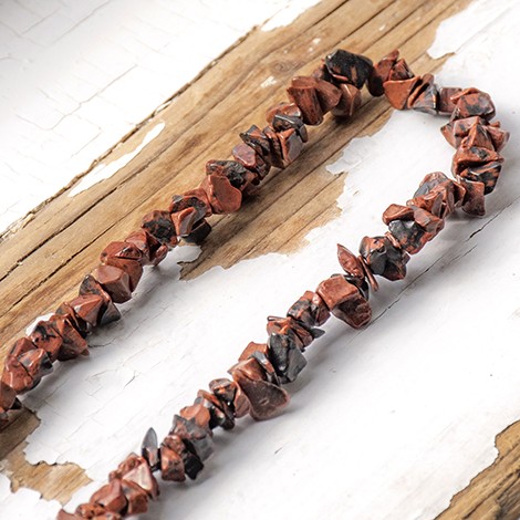 mahogany obsidian, obsidian, mahogany obsidian necklace, chips necklace, energy necklace, protection crystal